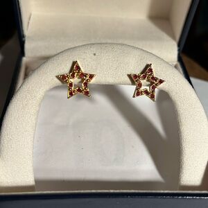 Vintage Avon red stars pierced earrings.